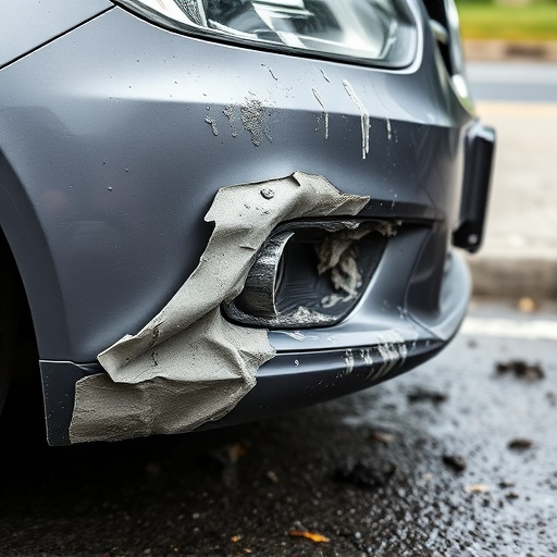 damaged car bumper
