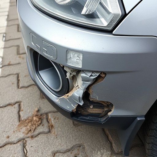 damaged car bumper