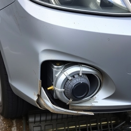 damaged car bumper