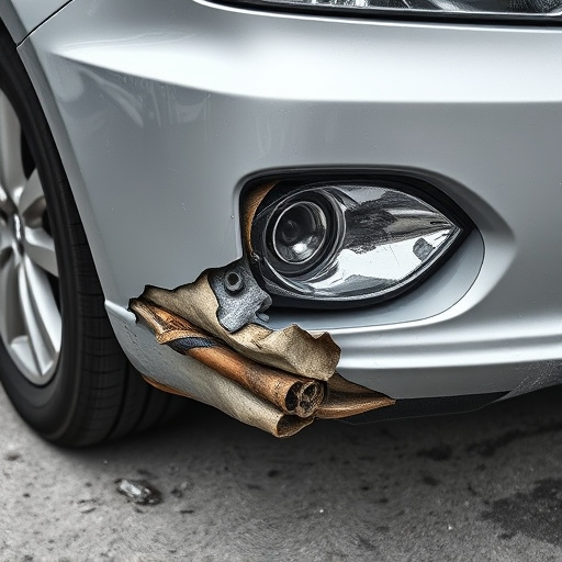 damaged car bumper