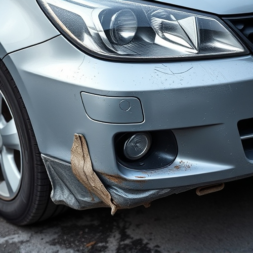 damaged car bumper