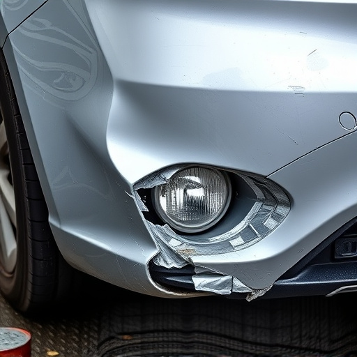 damaged car bumper