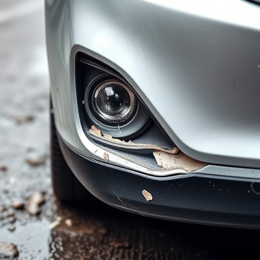 damaged car bumper