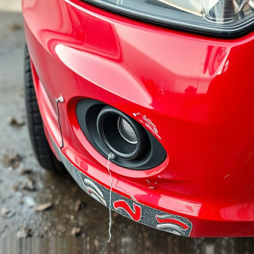 damaged car bumper