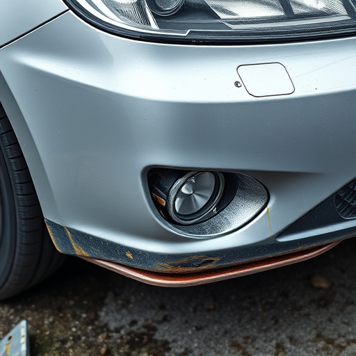 damaged car bumper