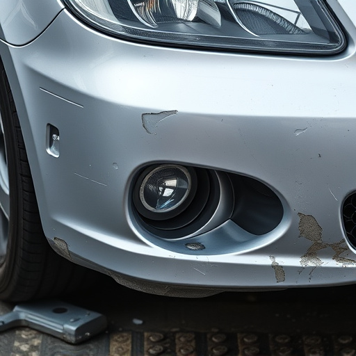 damaged car bumper