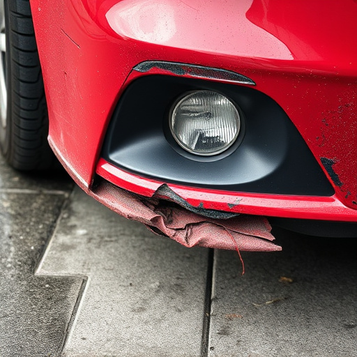 damaged car bumper