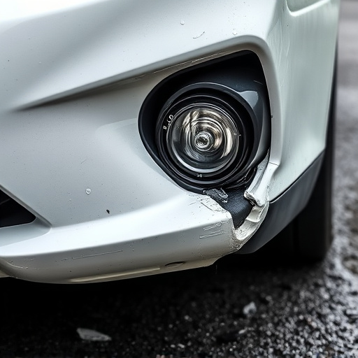 damaged car bumper