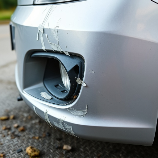 damaged car bumper