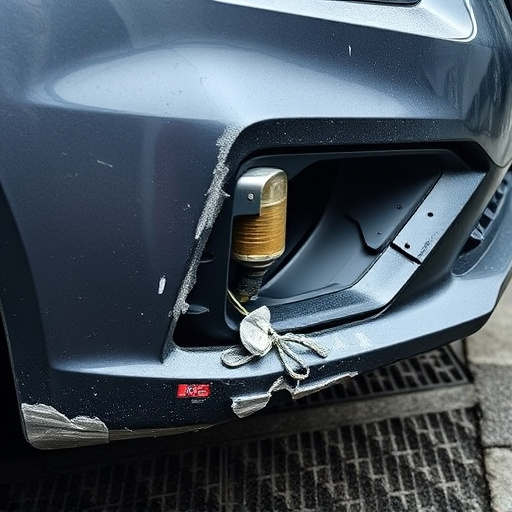 damaged car bumper