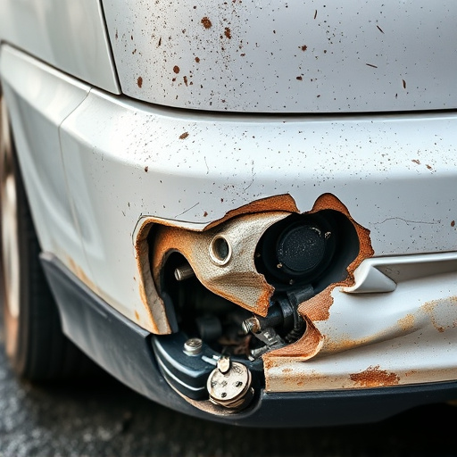 damaged car bumper