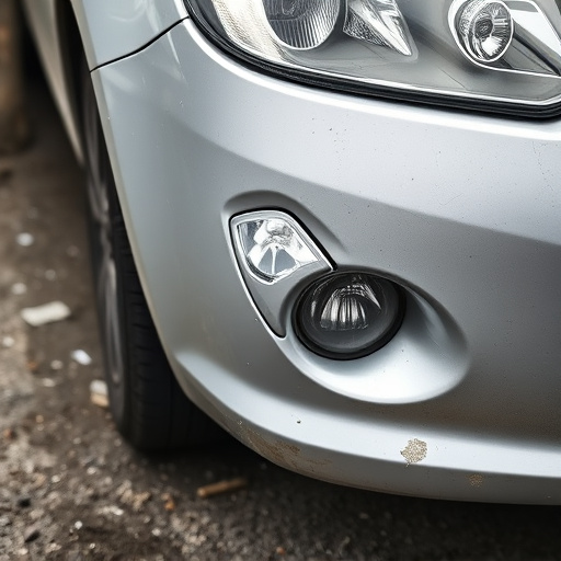 damaged car bumper