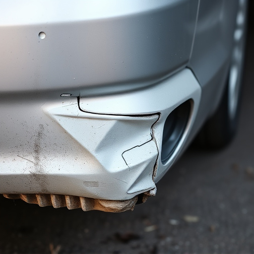 damaged car bumper