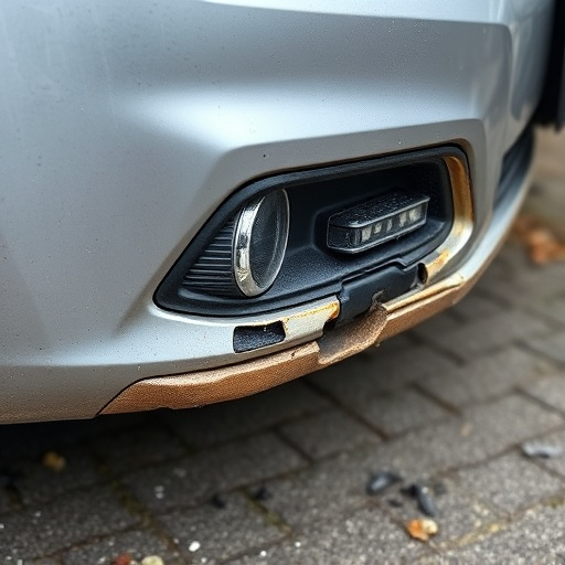 damaged car bumper