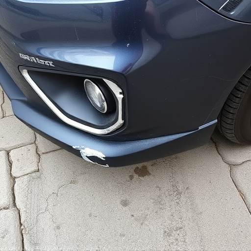 damaged car bumper