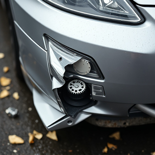 damaged car bumper