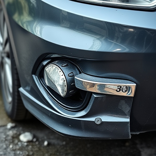 damaged car bumper