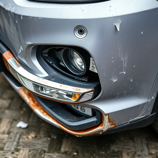 damaged car bumper