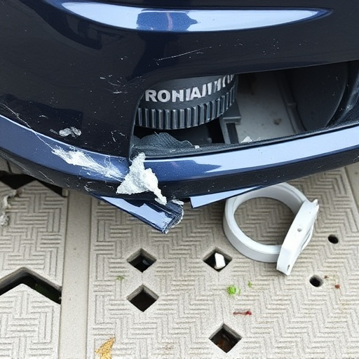 damaged car bumper