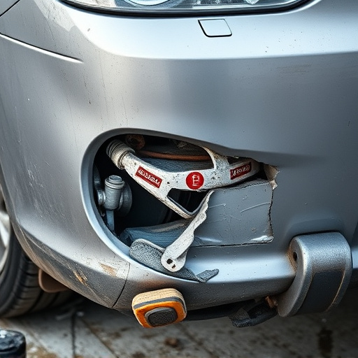 damaged car bumper