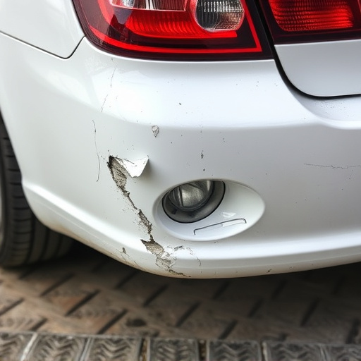 damaged car bumper