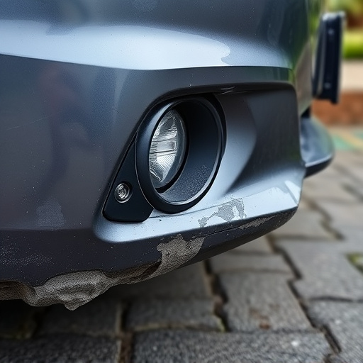 damaged car bumper