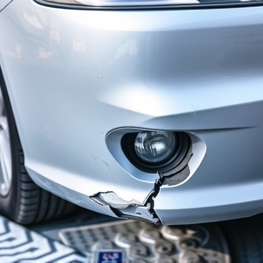 damaged car bumper
