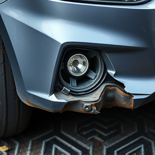 damaged car bumper