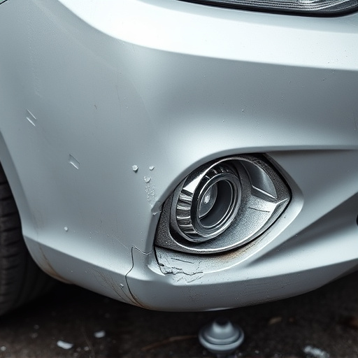 damaged car bumper