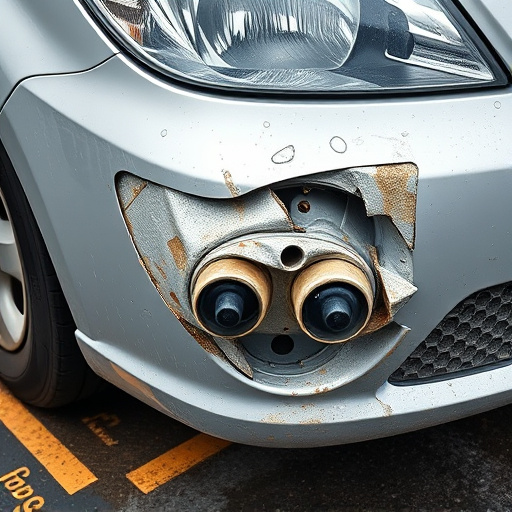 damaged car bumper