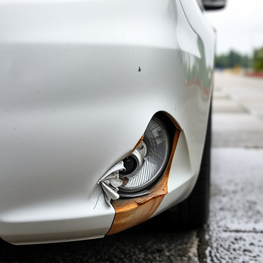 damaged car bumper
