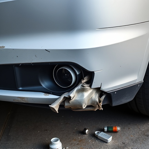 damaged car bumper