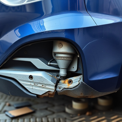 damaged car bumper