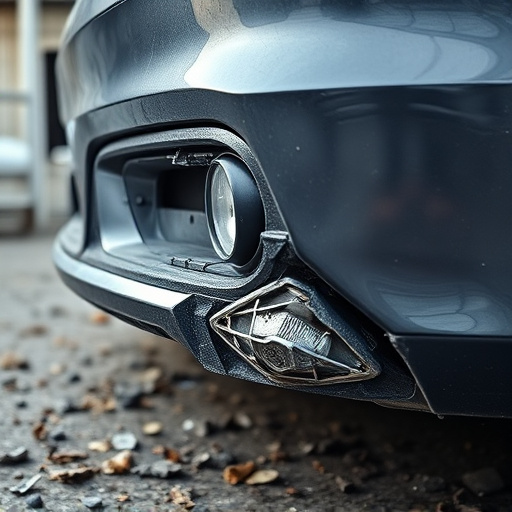 damaged car bumper