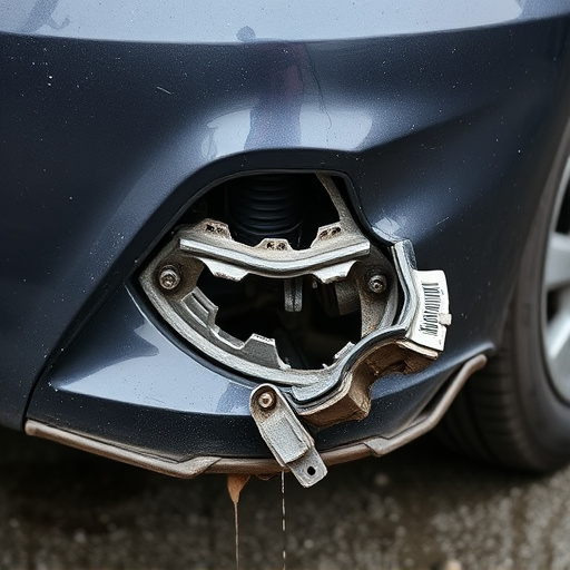 damaged car bumper
