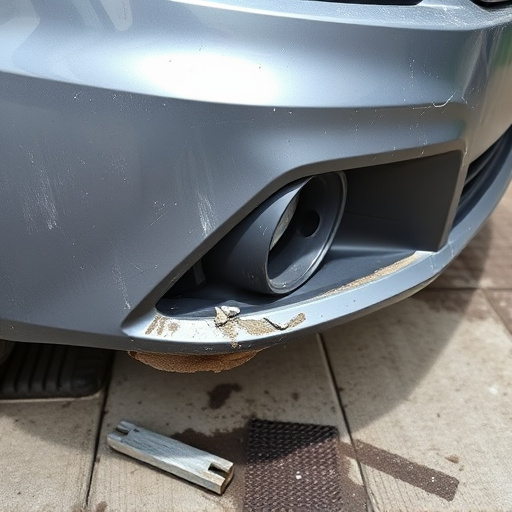 damaged car bumper