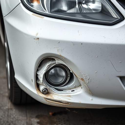 damaged car bumper
