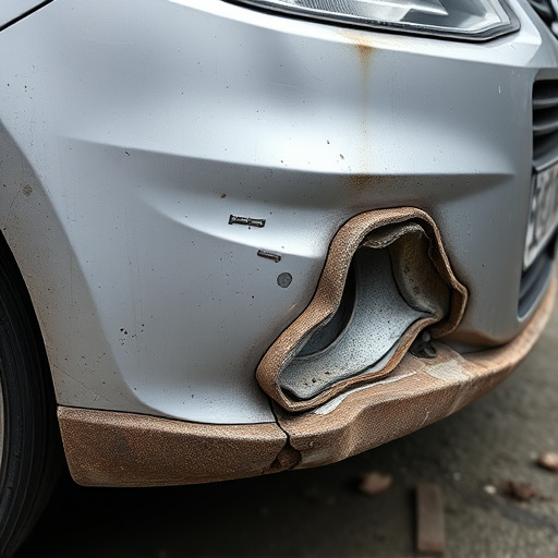 damaged car bumper