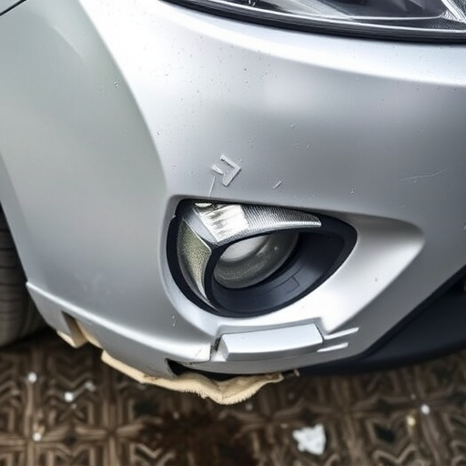 damaged car bumper