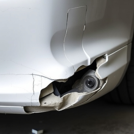 damaged car bumper