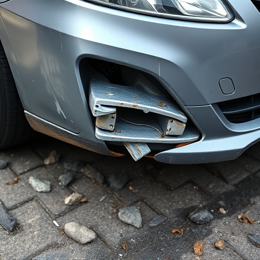 damaged car bumper