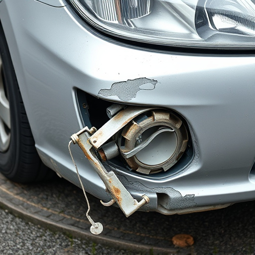 damaged car bumper