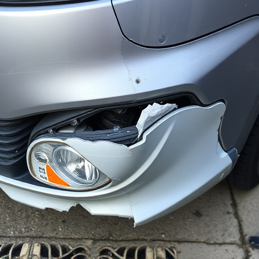 damaged car bumper