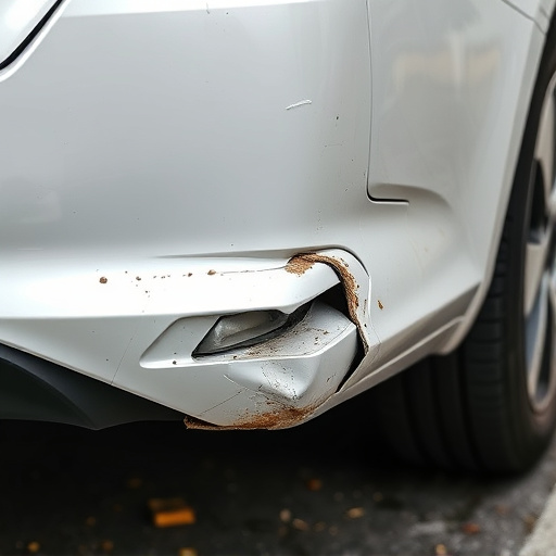 damaged car bumper