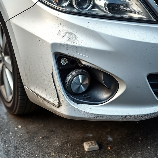 damaged car bumper