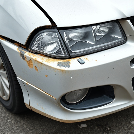 damaged car bumper