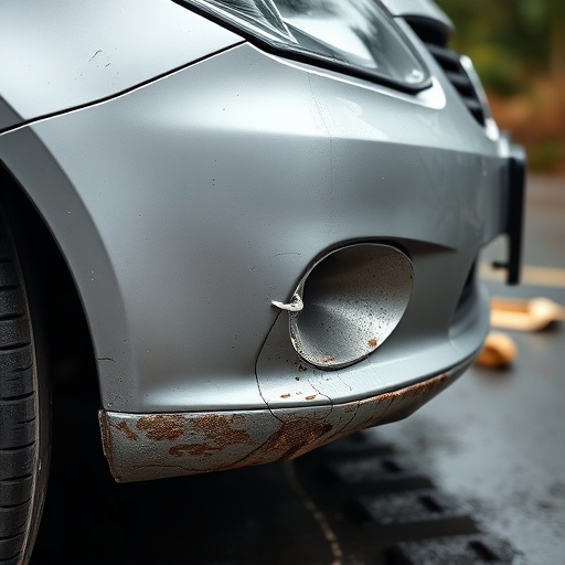 damaged car bumper