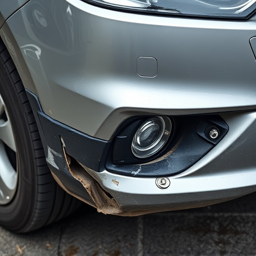 damaged car bumper