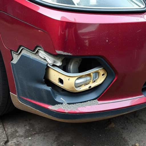 damaged car bumper
