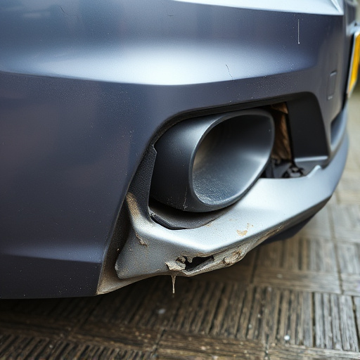 damaged car bumper